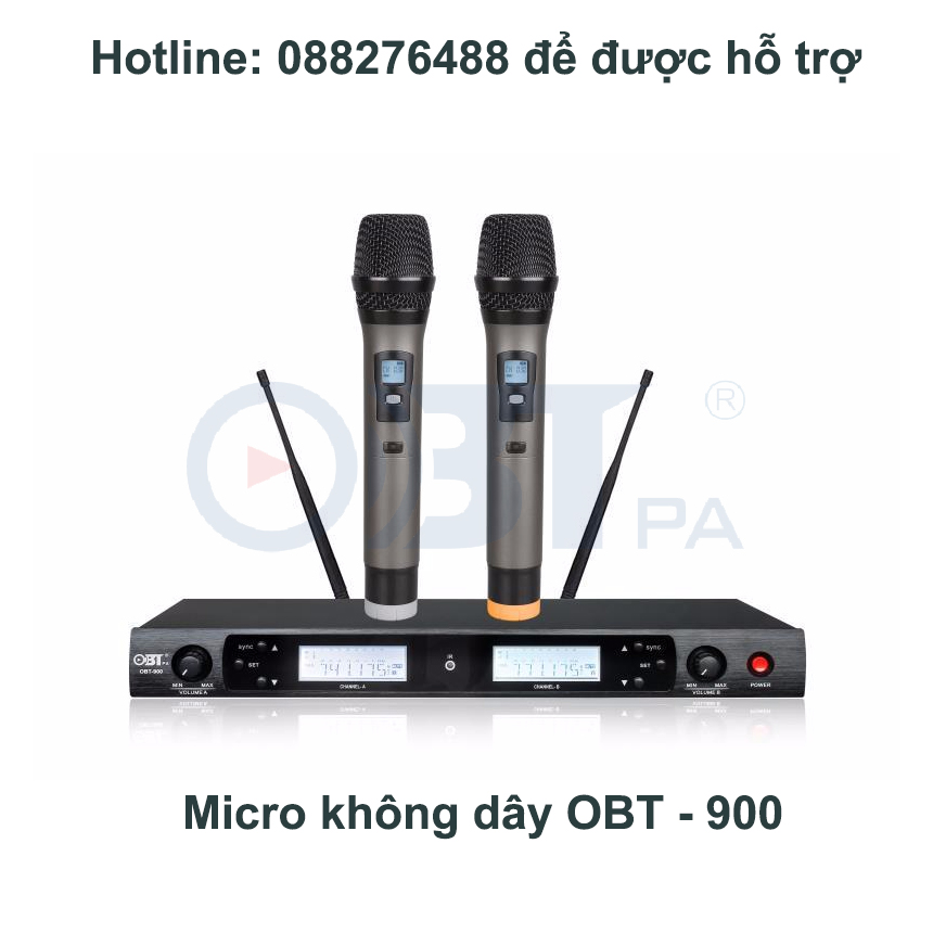 Micro không dây OBT PA-900 là mic không dây analog