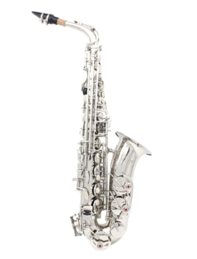 Saxophone E phẳng màu bạc mới
