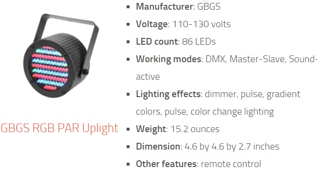 GBGS RGB PAR Uplight